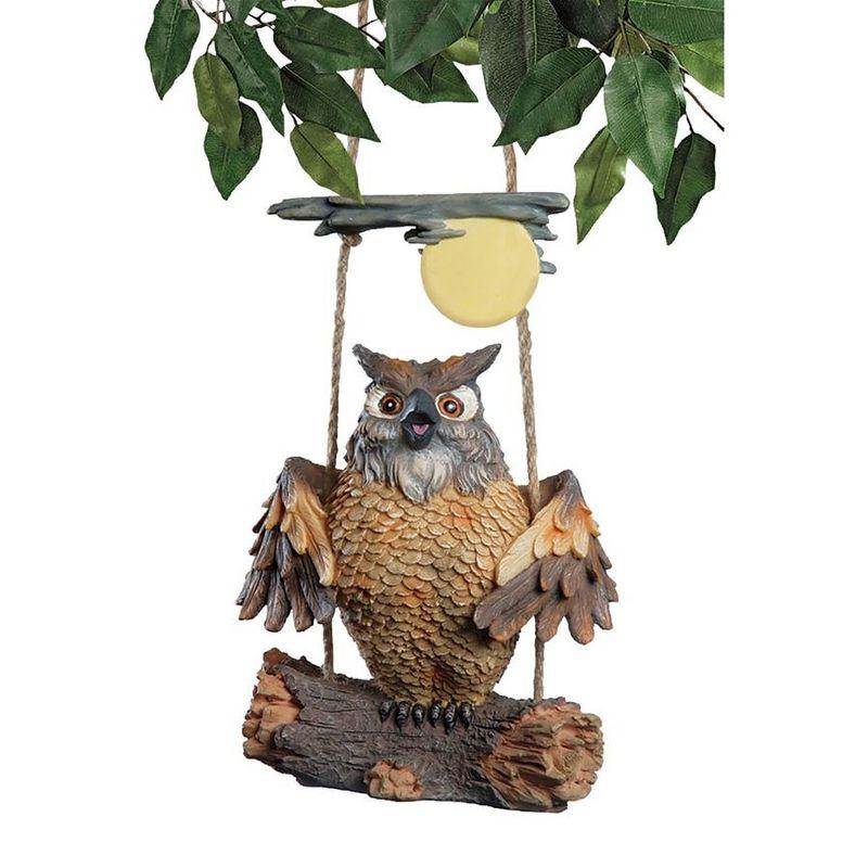 Howie the Hoot Owl Swinging Resin Sculpture for Halloween