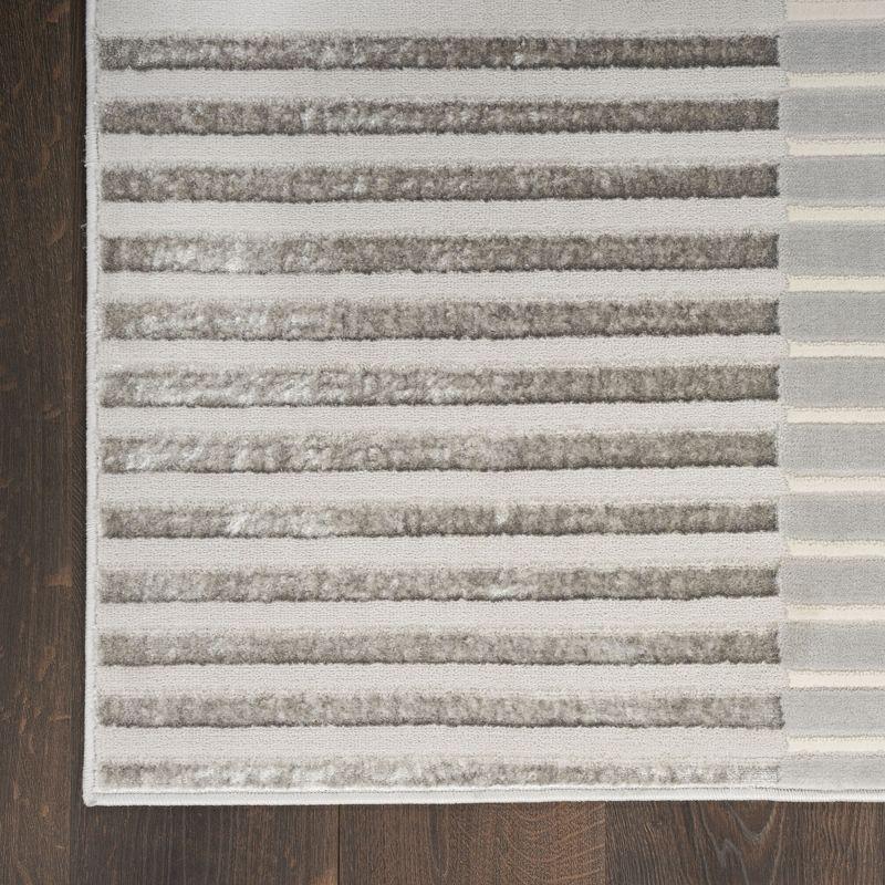 Brushstrokes Abstract Machine Woven Polypropylene/Polyester Area Rug in Gray