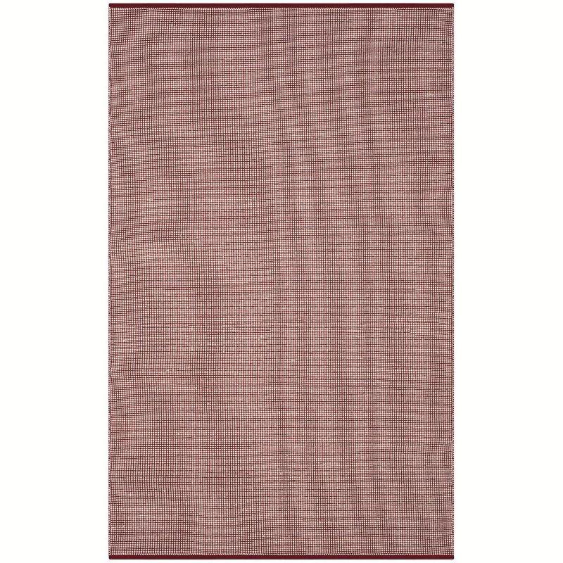 Montauk Red and Ivory 6' x 9' Handwoven Cotton Area Rug