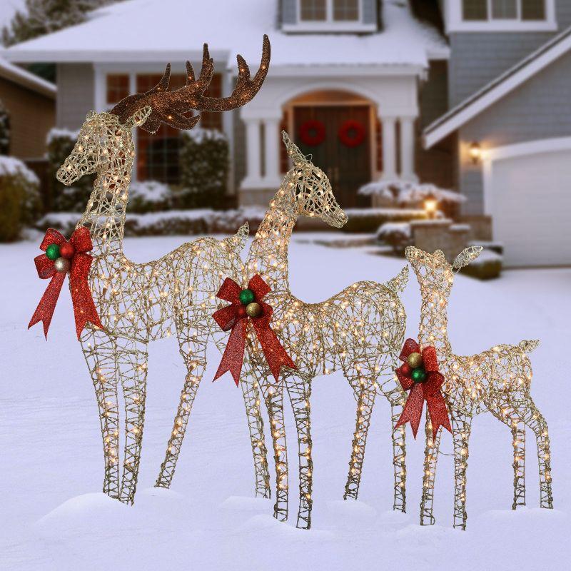 Prelit Deer Family Assortment - National Tree Company