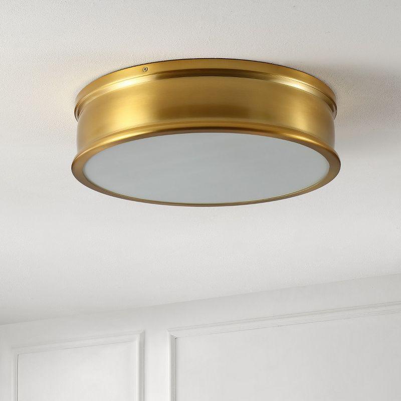 Adria 3 Light 16.5" Flush Mount - Brass Gold - Safavieh.