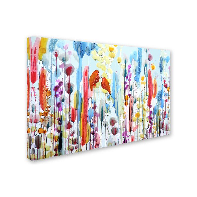 Si Tu Me Le Demandais Colorful Abstract Birds Canvas Art