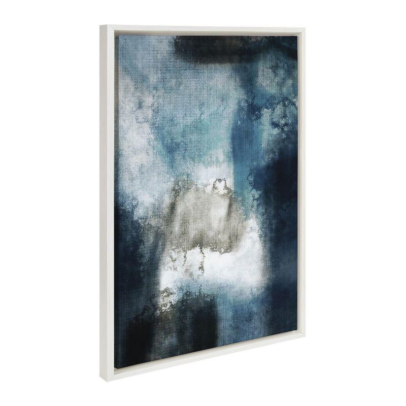 Kate and Laurel Sylvie Aqua Abstract 2 Framed Canvas by Amy Lighthall