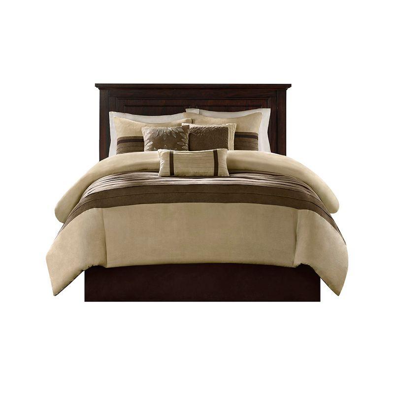 Madison Park Palmer 7 PC Pieced Faux Suede Comforter Set