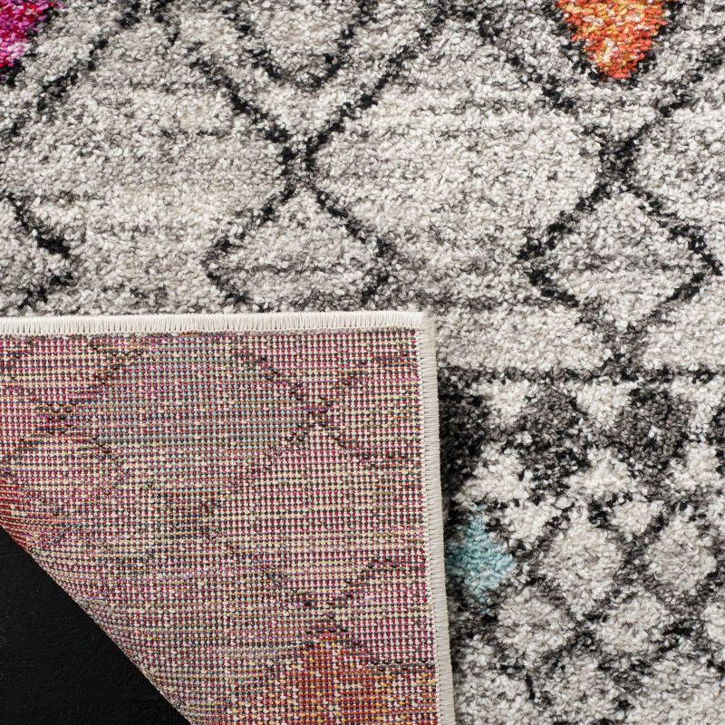 Adirondack ADR204 Power Loomed Runner Rug - Light Grey/Fuchsia - 2'6"x6' - Safavieh.