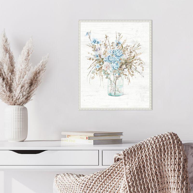 Amanti Art Blue Flowers In Glass Vase by Patricia Pinto Framed Canvas Wall Art