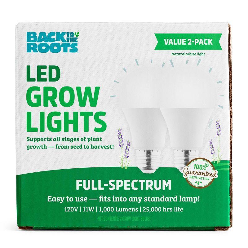 Full Spectrum White LED Grow Light Bulbs 2-Pack