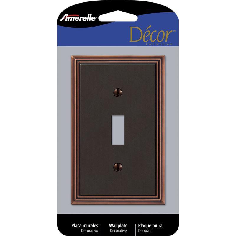 Amerelle Aged Bronze 1-Gang Toggle Wall Plate