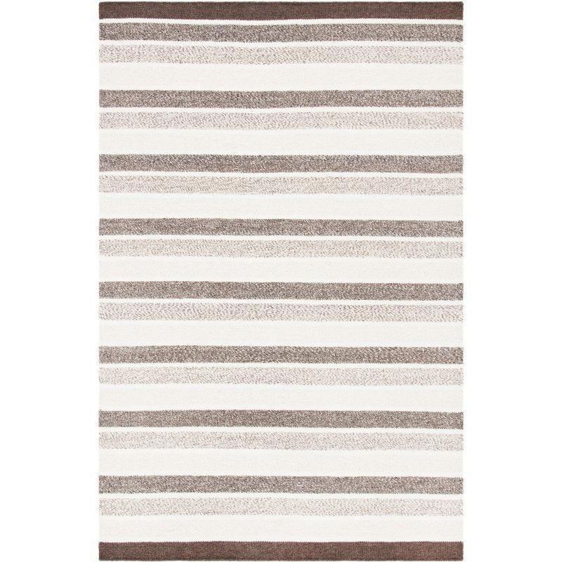 Kilim KLM151 Hand Woven Area Rug - Ivory/Brown - 4'x6' - Safavieh.