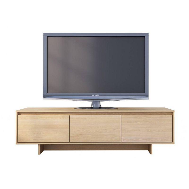 Natural Maple 64.5" TV Stand with Cabinets