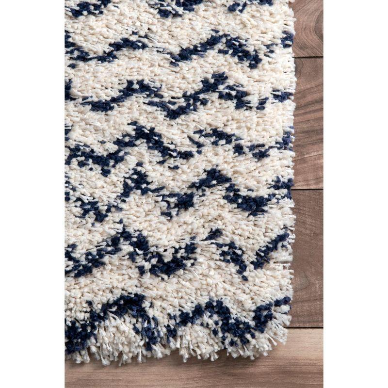 Coastal Comfort Navy Shag 8' x 10' Synthetic Area Rug