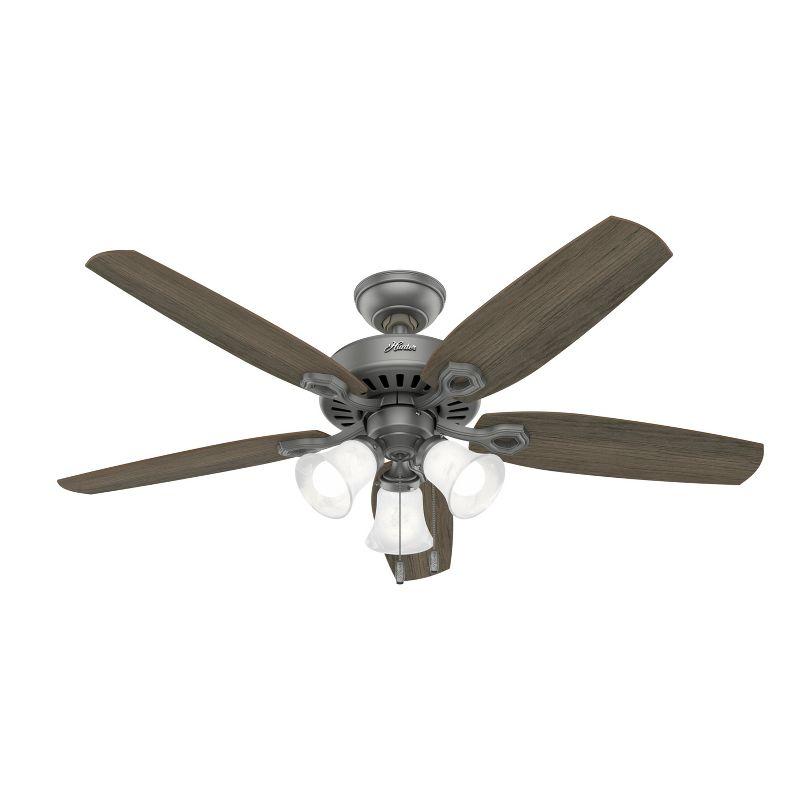 Builder Plus 52"5 - Blade Standard Ceiling Fan with Pull Chain and Light Kit Included