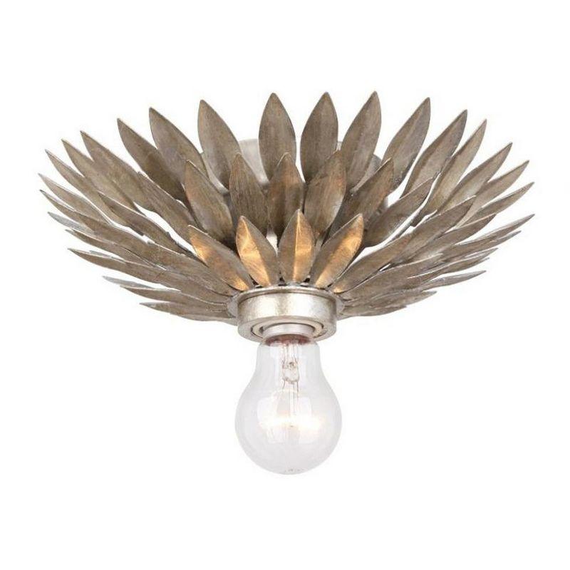 Crystorama Lighting Broche 1 - Light Flush Mount in  Antique Silver