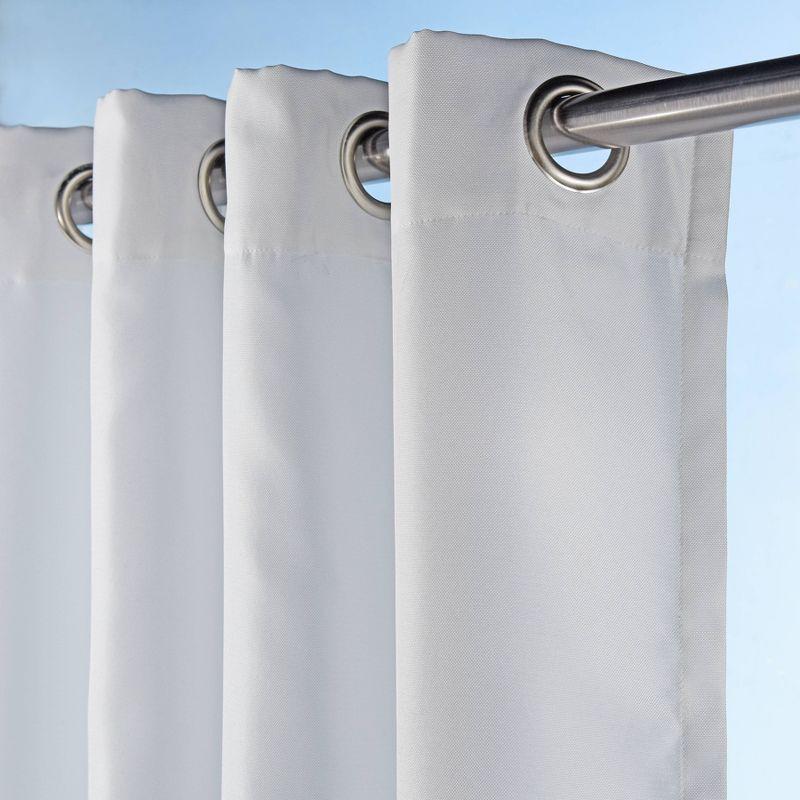 54"x84" Sun Zero Room Darkening Sailor UV Protectant Grommet Indoor/Outdoor Curtain Panel White: Patio Door Curtains