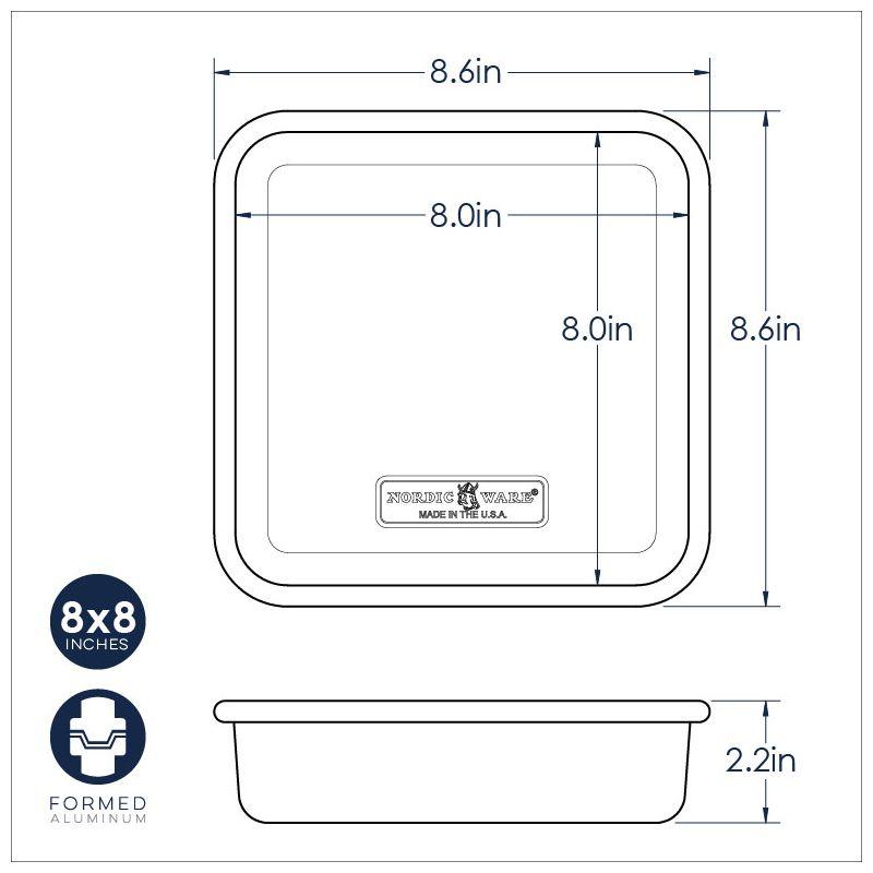 Nordic Ware 8" Square Aluminum Cake Pan