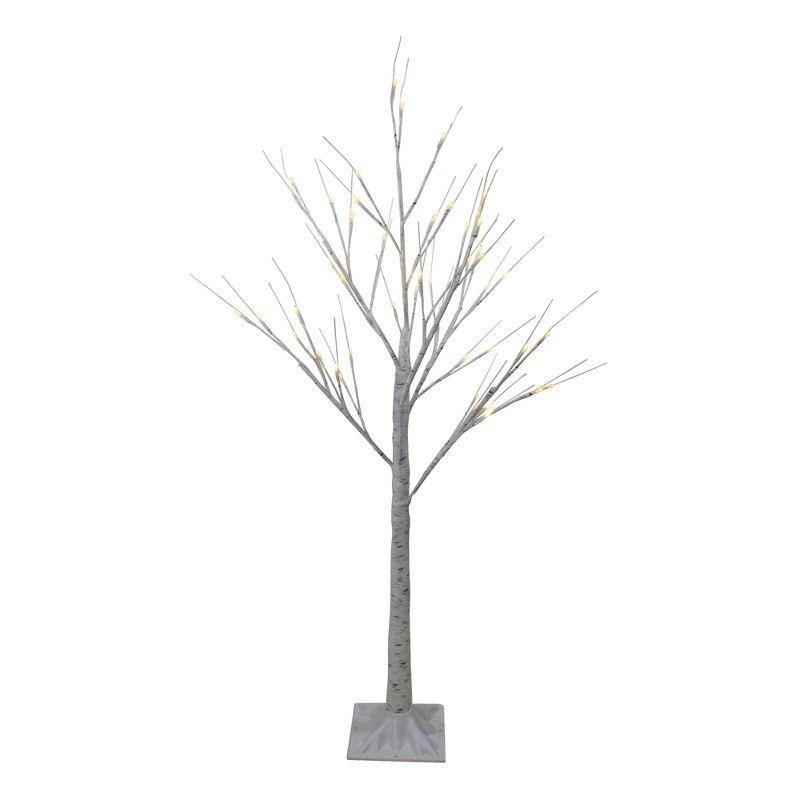 4' White LED Lighted Birch Tree Outdoor Decoration