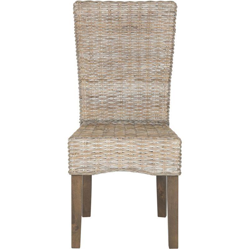 Ozias 19''H Wicker Dining Chair (Set of 2) - White Washed - Safavieh