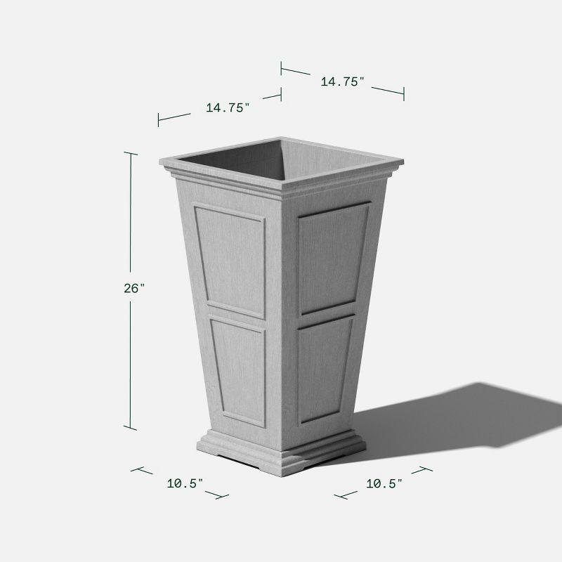Veradek Brixton Tall 26" Plastic Planter - Gray