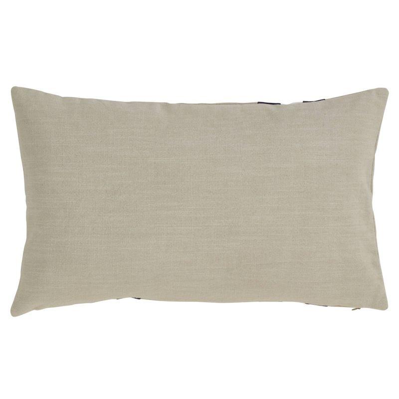 27" Natural Cotton Dual Band Throw Pillow