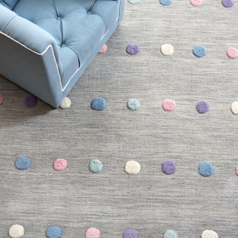 Handmade Gray Wool Tufted Kids Area Rug 4' x 6'