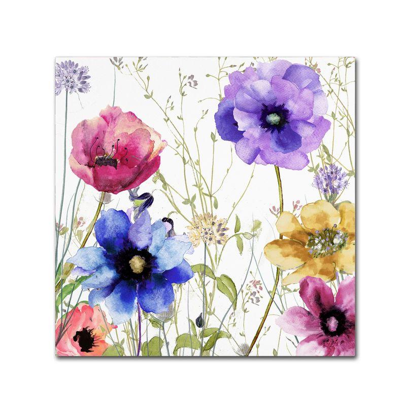 Summer Diary II Floral Watercolor Canvas Art 18x18