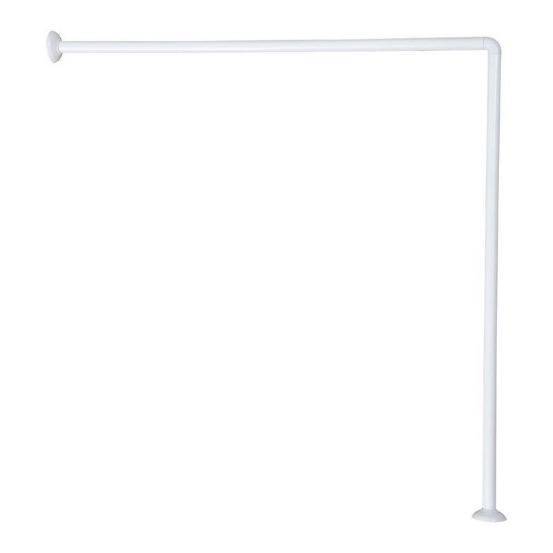 Evideco French Home Goods Wall-Mounted Corner Shower Curtain Rod, 35.4 x 35.4 Inches, White & Chrome Color Options Available