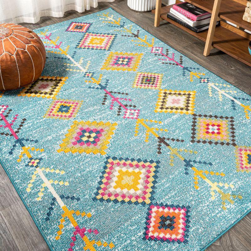 Moroccan Medallion 3' x 5' Multicolor Synthetic Area Rug