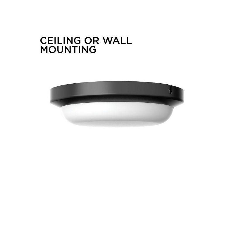 Dean 8'' Black Aluminum LED Outdoor Flush Mount Light