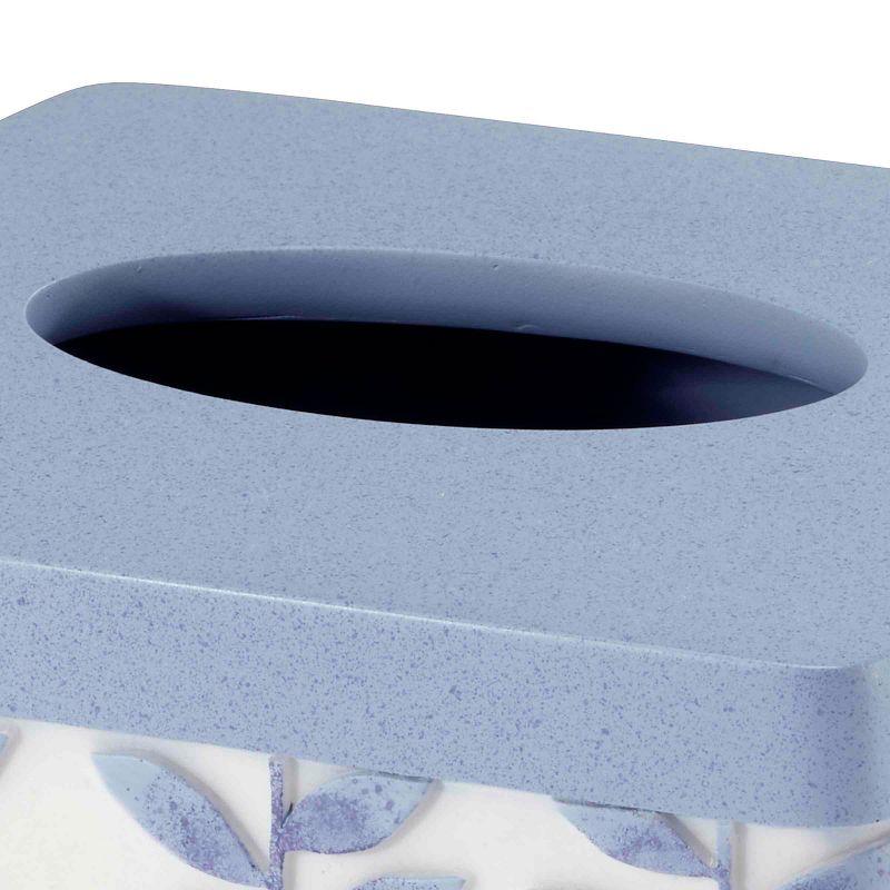 Periwinkle Blue Resin Leaf Design Tissue Box Cover