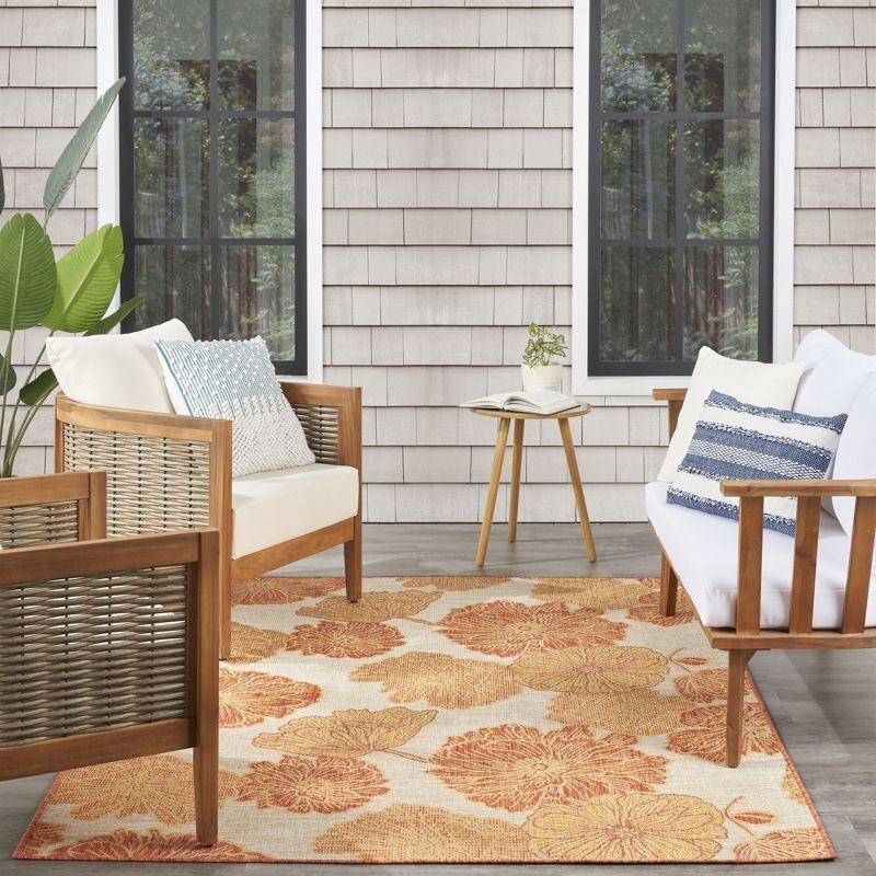 Nourison Garden Oasis Floral Flatweave Indoor Outdoor Rug