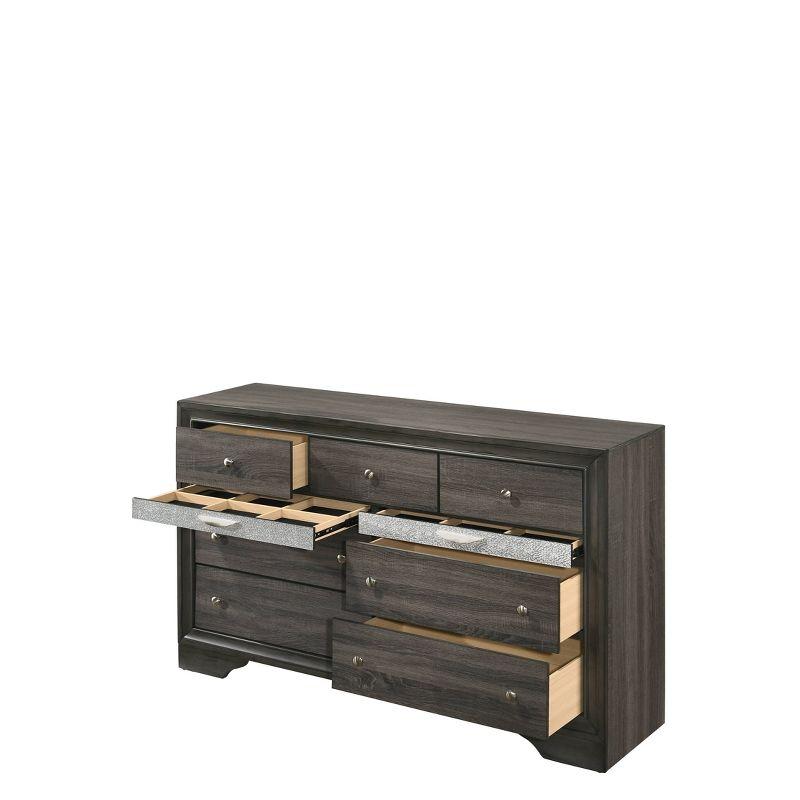 63" Naima Dresser Gray - Acme Furniture: 9-Drawer Storage, Jewelry Compartment, Felt Lined, Metal Glides