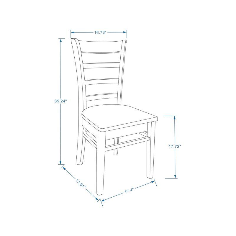 Glenwillow Home Slat Back Solid Wood Dining Chairs in Dark Walnut (Set of 2)