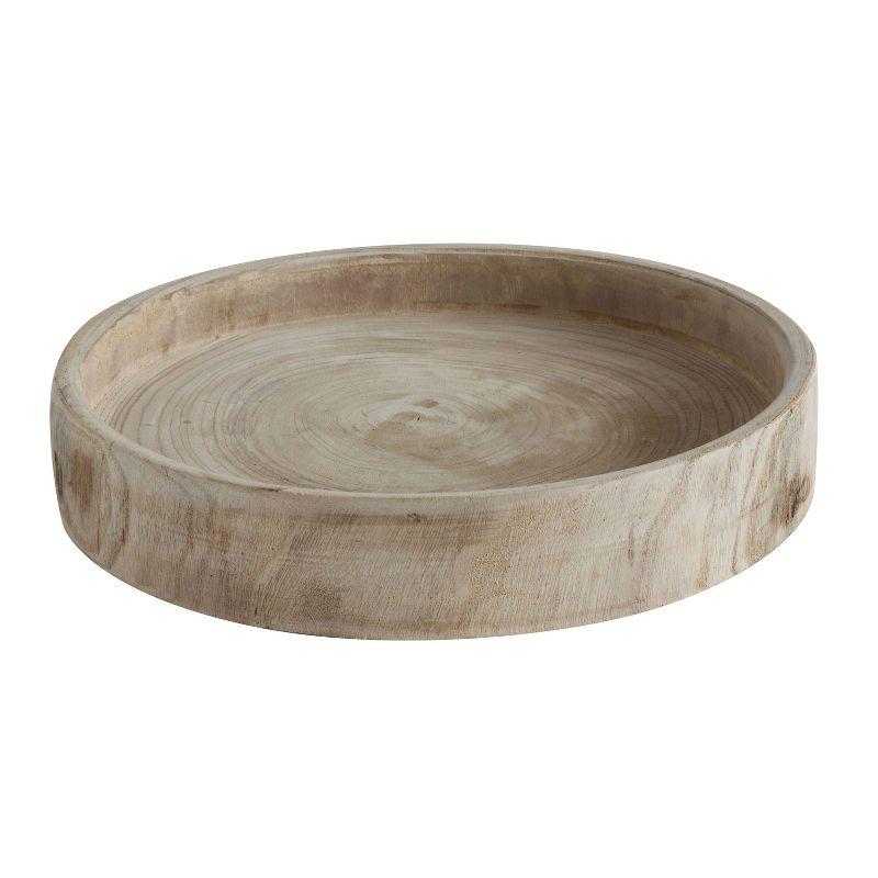 Storied Home Paulownia Wood Hand-Carved Tray - Unique Centerpiece, Coffee Table Accessory