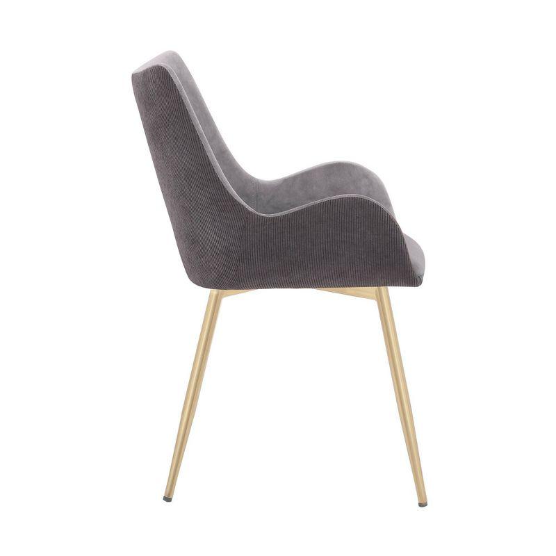 ErgoComfort Two-Tone Grey Fabric & Gold Metal High Arm Chair