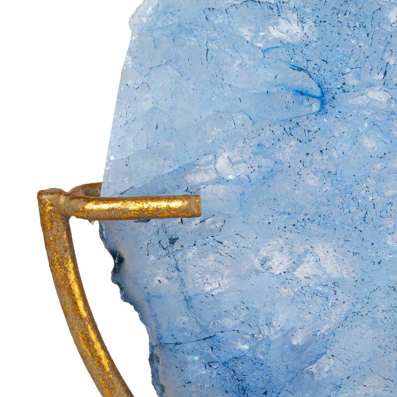 Storied Home Agate on Stand Blue 4" Includes 1 Stand Only: Luxury Glam Metal Sculpture, Indoor Decorative Object