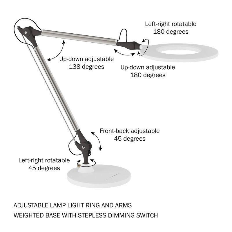 Hastings Home Adjustable Swing Arm LED Desk Lamp for Home Office (White)