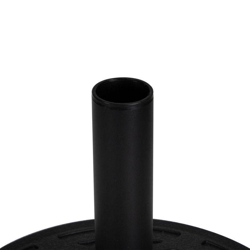 Northlight Black Flat Round Resin Base Stand for Patio Umbrella - 21lbs