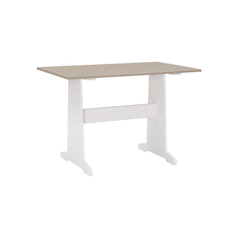 Linon 3pc Ardmore Breakfast Nook Storage Benches Dining Set White/Gray: Mid-Century Modern, Wood, 6-Seat Capacity