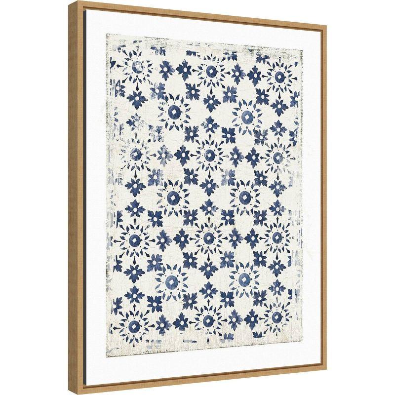 18" x 24" Navy Geo III by Aimee Wilson Framed Canvas Wall Art - Amanti Art: Vintage-Inspired, Hand-Stretched, Sawtooth Back Mount