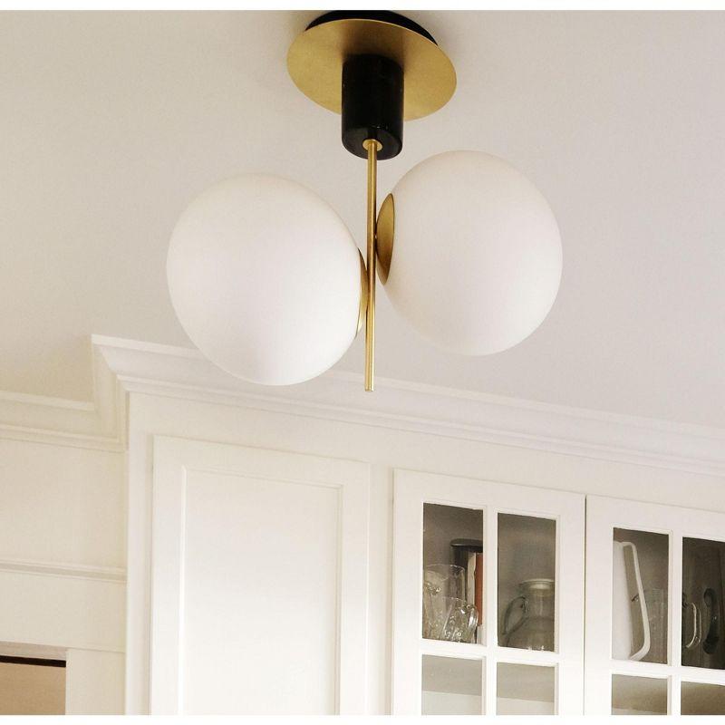 Drake 2 Light Glass Semi Flush Mount