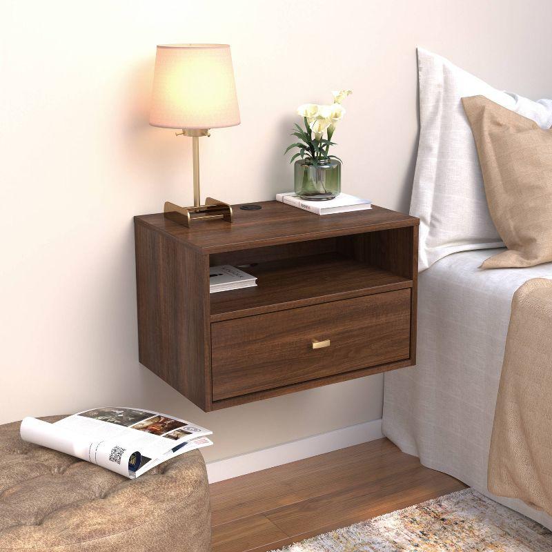 Floating 1 Drawer Nightstand with Open Shelf - Prepac