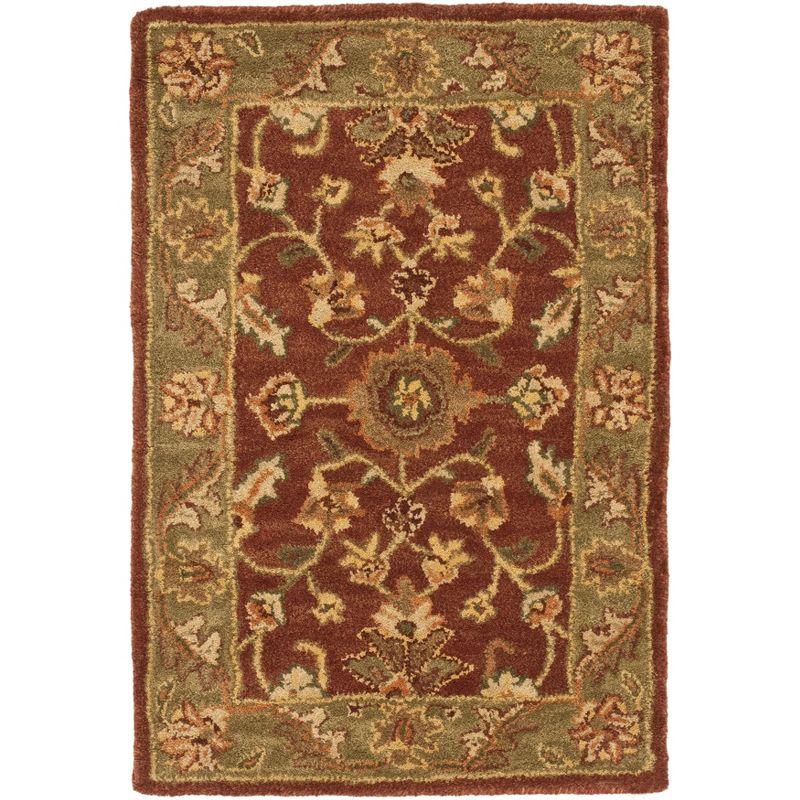 Golden Jaipur GJ250 Hand Tufted Accent Rug - Rust/Green - 2'x3' - Safavieh.