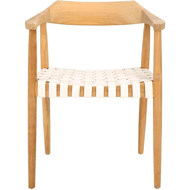 Amycus Accent Chair - ACH1202 - White/Natural Teak - Safavieh