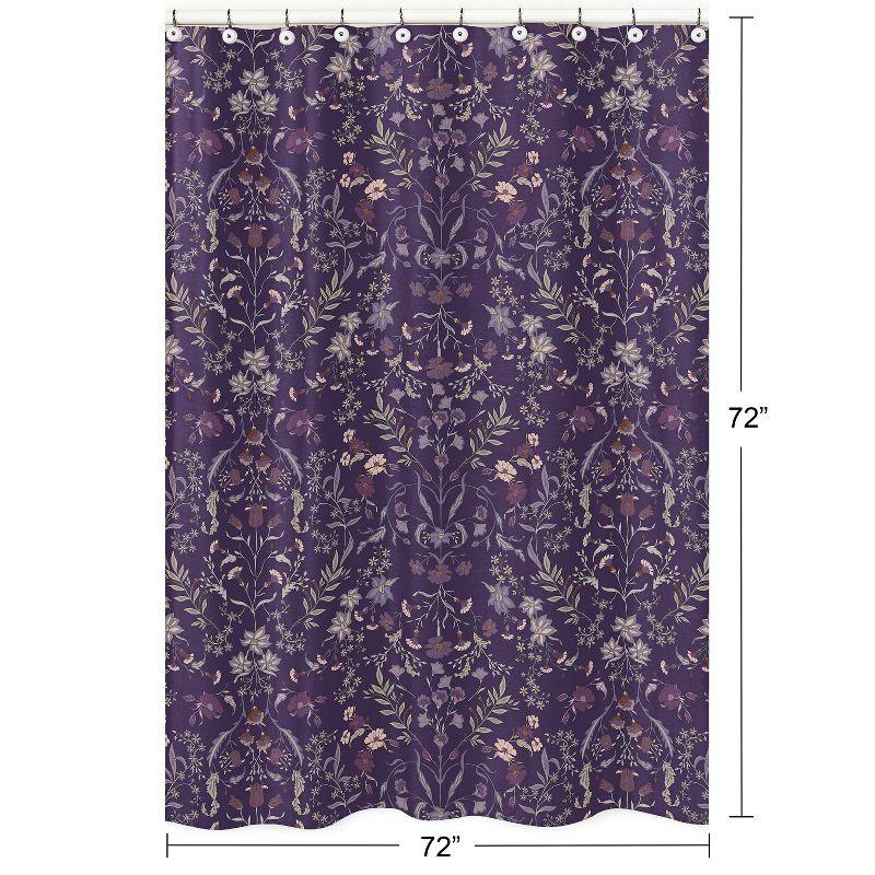 Sweet Jojo Designs Boho Floral Wildflower Plum Purple Single Shower Curtain by Sweet Jojo Designs