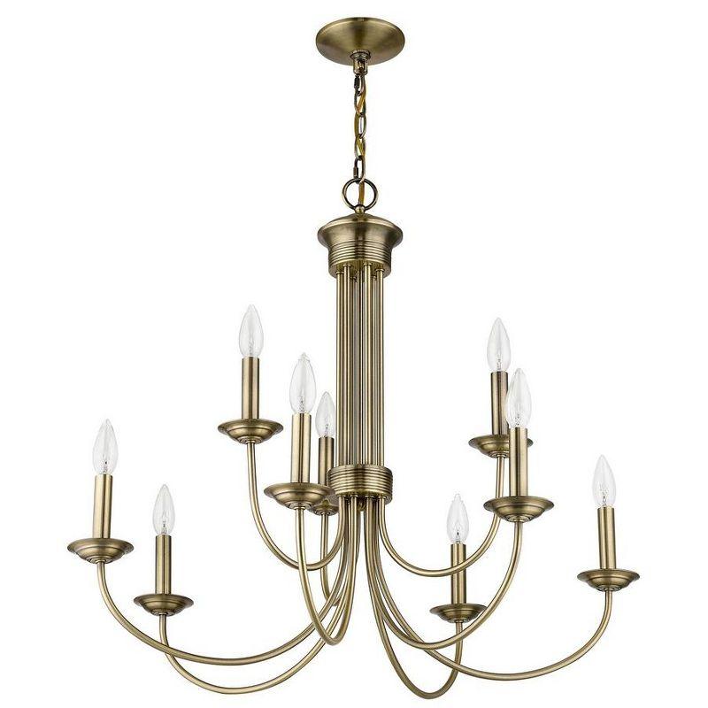 Livex Lighting Estate 9 - Light Chandelier in  Antique Brass