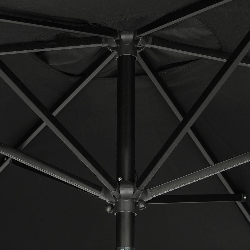 Island Umbrella 10' x 6.5' Rectangular Bimini Market Patio Umbrella Black: Weather-Resistant, Steel Frame, Crank Handle