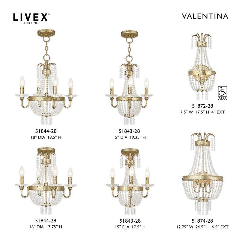 Livex Lighting Valentina 4 - Light Chandelier in  Winter Gold