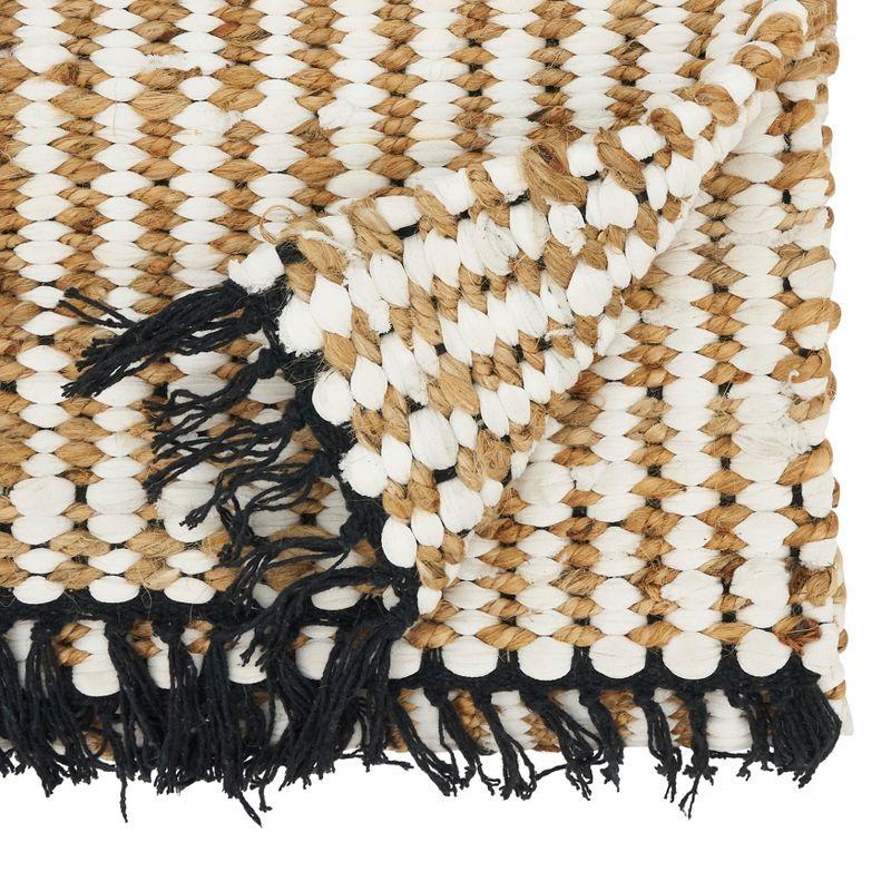 Beige Chunky Chindi Fringed Cotton Table Runner, 16"x72"