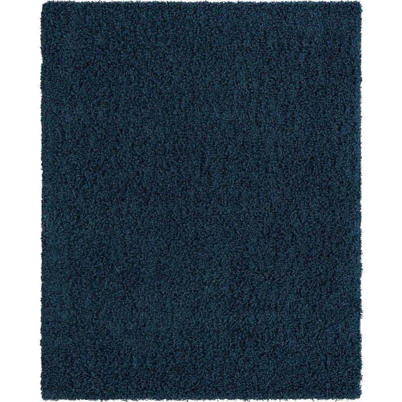 Reversible Sapphire Blue Shag Rug 8' x 10' Easy-Care Synthetic