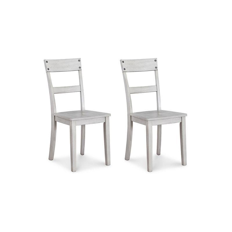 Signature Design by Ashley Loratti Modern Farmhouse Weathered Wood Dining Chair, Set of 2, Gray